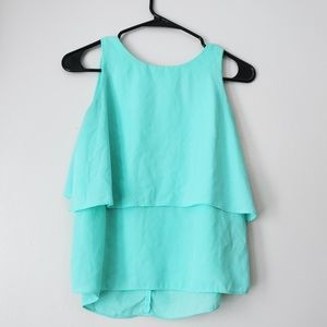 Forever 21 Turquoise Layered Flowing Top - Medium - Great Condition.